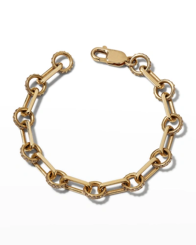 Sheryl Lowe 14k Soho Link Chain Bracelet With Pave Circle Links