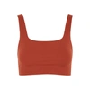 Girlfriend Collective Tommy Rust Bra Top In Terracotta