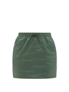 Wardrobe.nyc A-line Drawstring-waist Shell Mini Skirt In Green