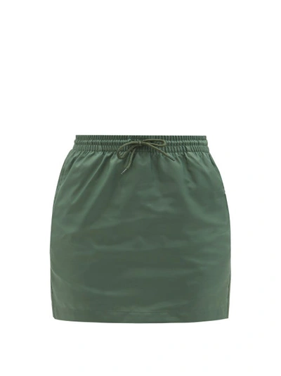 Wardrobe.nyc A-line Drawstring-waist Shell Mini Skirt In Green