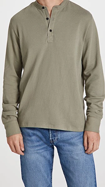 Rag & Bone Blake Long Sleeve Henley In Sage