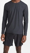 Rhone Reign Long Sleeve Tee In Asphalt Heather