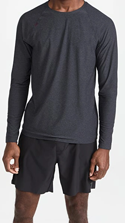 Rhone Reign Long Sleeve Tee In Asphalt Heather