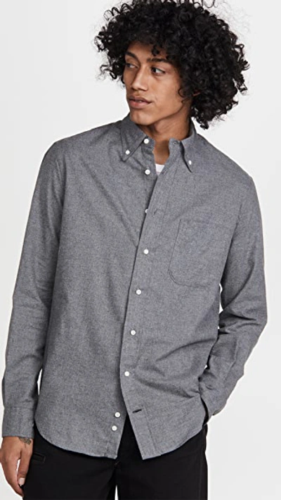 Gitman Vintage Flannel Button Down Shirt In Grey