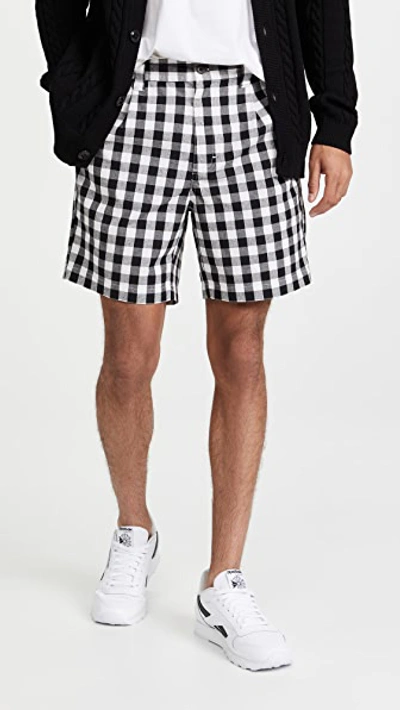 Banks Journal Supply Gingham Checkered Shorts In Dirty Black