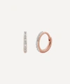 MONICA VINADER MONICA VINADER ROSE GOLD PLATED VERMEIL SILVER RIVA MINI DIAMOND HUGGIE HOOP EARRINGS,000732169