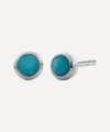 Monica Vinader Siren Mini Gem Recycled 18ct Sterling-silver And Turquoise Stud Earrings In Silver