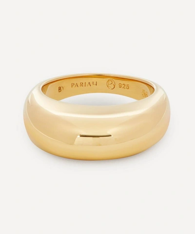 By Pariah 14ct Gold Plated Vermeil Silver The Curve Ring