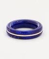 By Pariah Stacker Recycled 14ct Yellow Gold And Lapis Lazuli Stone Ring In Lapis Lazuli