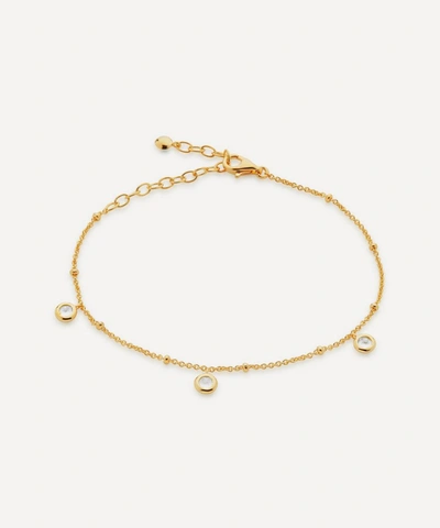 Monica Vinader Mini Gem 18ct Recycled Yellow-gold Plated Vermeil Sterling-silver And White Topaz Bracelet