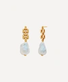 MONICA VINADER 18CT GOLD PLATED VERMEIL SILVER BAROQUE PEARL CHAIN DROP EARRINGS,000741422