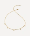 Monica Vinader Mini Gem 18ct Recycled Yellow-gold Plated Vermeil Sterling-silver And White Topaz Necklace In Gold
