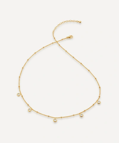 Monica Vinader Mini Gem 18ct Recycled Yellow-gold Plated Vermeil Sterling-silver And White Topaz Necklace