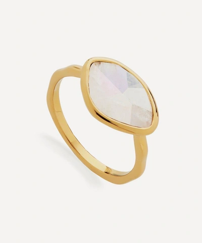 Monica Vinader Petal 18ct Recycled Yellow Gold-plated Vermeil Sterling-silver And Moonstone Ring