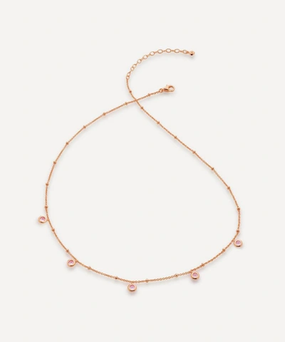Monica Vinader 18ct Rose Gold Plated Vermeil Silver Mini Pink Tourmaline Necklace