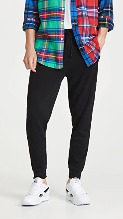 Polo Ralph Lauren Lux Jersey Double Knit Pants In Black