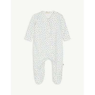 Bonnie Mob Babies' Blue Bunny-print Organic-cotton All-in-one 0-12 Months 6-9 Months