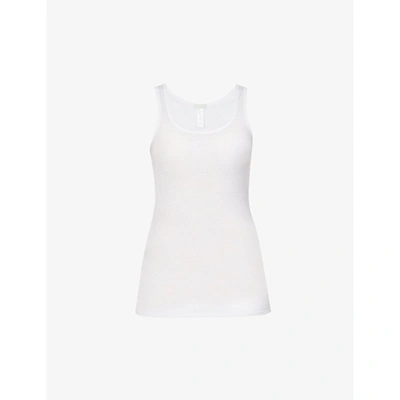Hanro Ultralight Scoop-neck Cotton-jersey Top In Whit: White