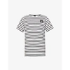 MORE JOY STRIPED LOGO-PATCH COTTON-JERSEY T-SHIRT