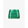 Attico Rue Embellished Mini Skirt In Green Rayon In Green