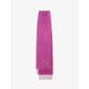 Loewe Leather-trimmed Fringed Mohair-blend Scarf In Shocking Pink