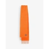 Loewe Womens Orange Logo-embossed Mohair Scarf In Orange