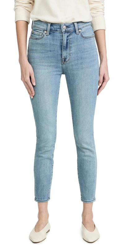 7 For All Mankind High Rise Ankle Skinny Jeans In Trio
