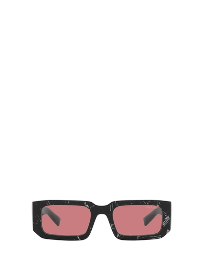 Prada Pr 06ys Abstract Black / White Sunglasses In Red   /   Red. / Black / White