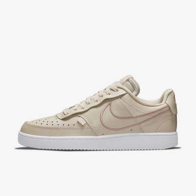 Nike Women's Court Vision Low Premium Shoes In Pearl White,sail,white,metallic Red Bronze