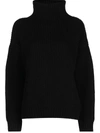 Anine Bing Sydney Alpaca Blend Turtleneck Sweater In Schwarz
