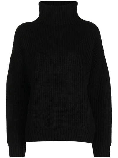 Anine Bing Sydney Alpaca Blend Turtleneck Sweater In Black