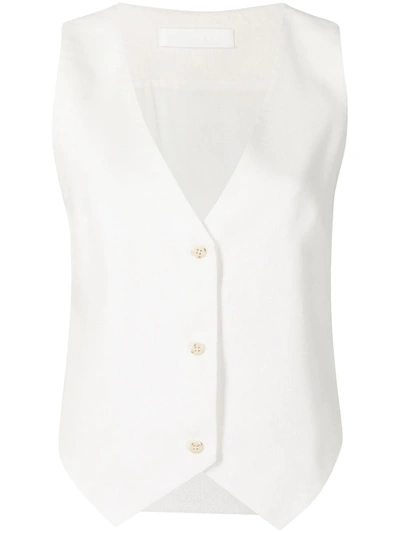 Sir Clemence Buttoned Waistcoat In White