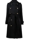 DICE KAYEK NAVY MIDI TRENCH COAT