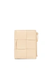 Bottega Veneta Intrecciato Bi-fold Flap Wallet In Melon