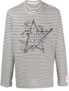 GOLDEN GOOSE STRIPED STAR LOGO-PRINT TOP