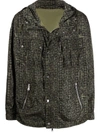 Balmain Repeat-logo Parka In Grün