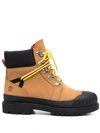 Timberland Side Logo-detail Boots In Braun