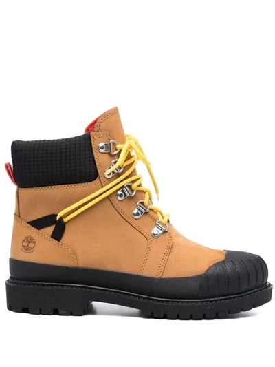 Timberland Side Logo-detail Boots In Braun