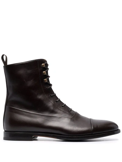 Scarosso Archie Lace-up Boots In Braun