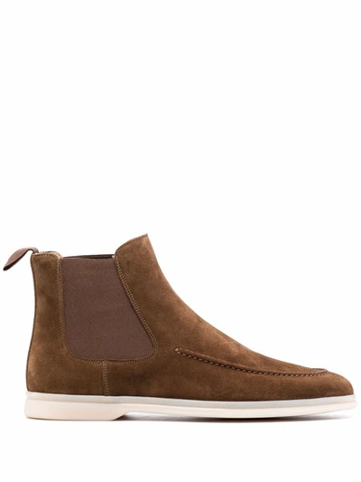 Scarosso Ankle-length Suede Boots In Braun