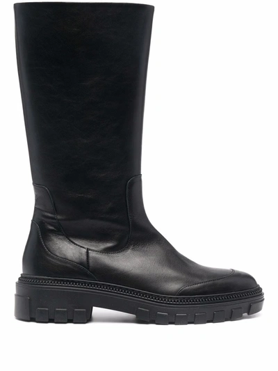 Scarosso Candice Knee-length Boots In Black Calf