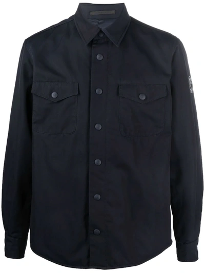 Giorgio Armani Long-sleeved Shirt Jacket In Blau