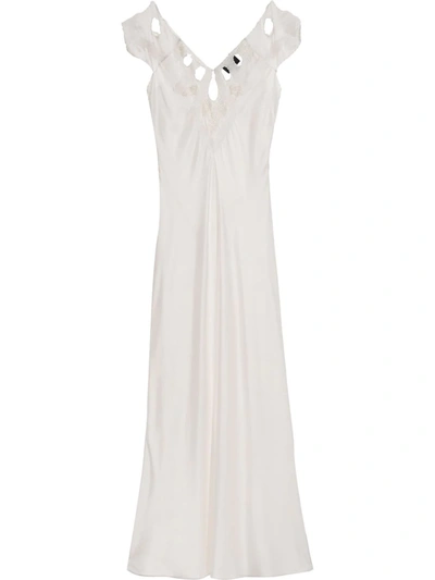 Marc Jacobs Embroidered Keyhole Slip Dress In White | ModeSens