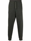 Giorgio Armani Ribbed Side-stripe Trousers In Grün