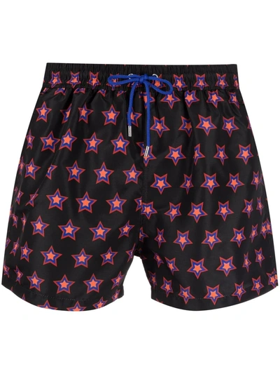 Paul Smith Star-print Swim Shorts In Schwarz