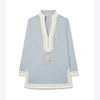 Tory Burch Tory Cotton Voile Tassel Tunic In Blue Mist
