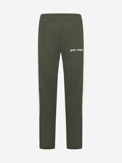 Palm Angels Tapered Raised Seam Track Trousers In Green