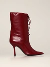 Aldo Castagna Leather Boots In 红色