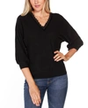 Belldini Black Label Ribbed Mock Neck Half Zip Sweater In Black