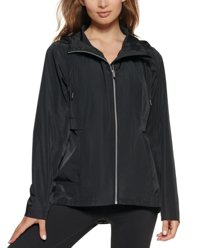 Calvin Klein Performance Women's Hooded Side-snap Jacket In Black